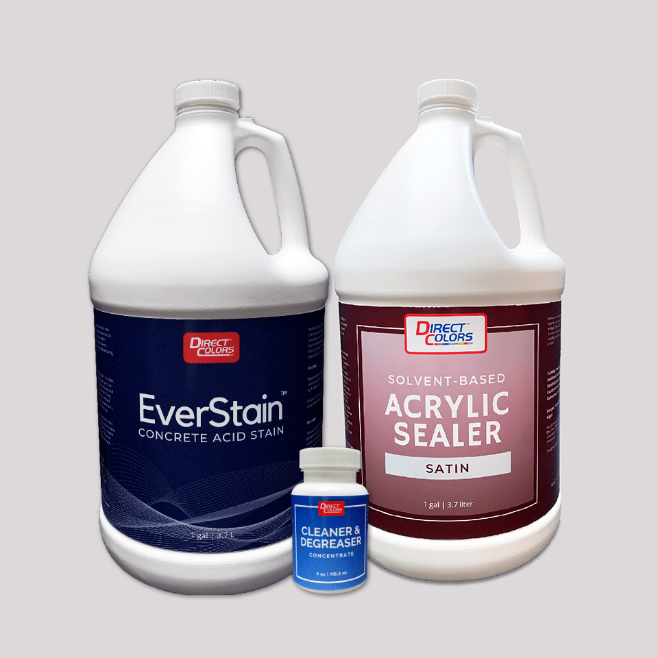 Concrete Acid Stain Kit for 200 Square Feet Direct Colors